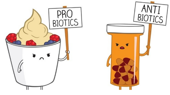 I’ve been on antibiotics and have got a really upset stomach. Should I take a prebiotic or a probiotic?